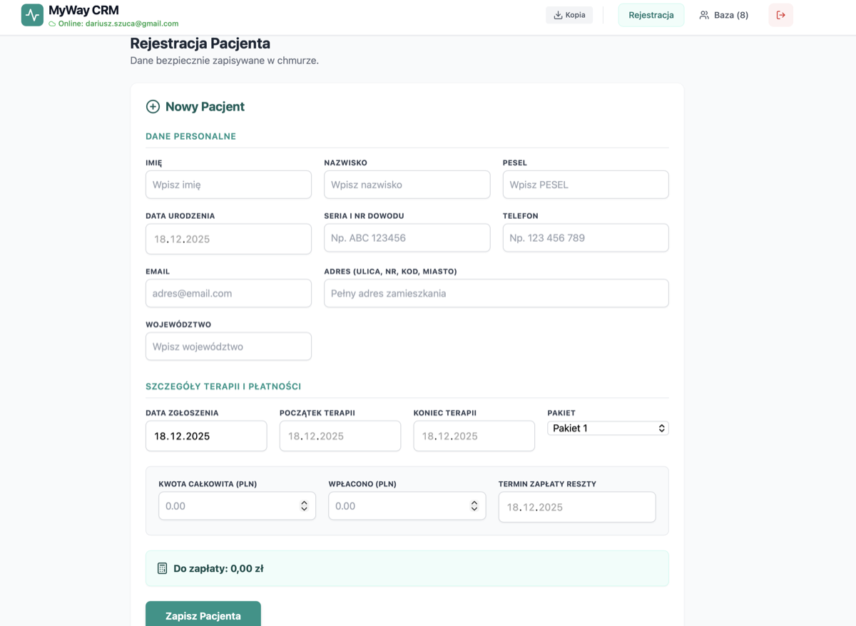 MiniCRM - Formularz rejestracji